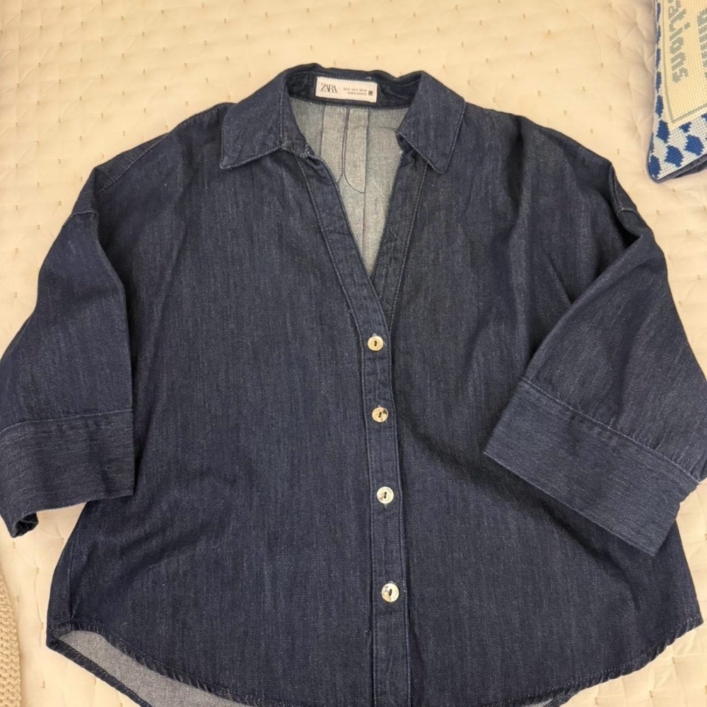 Zara Dark Blue Denim Shirt